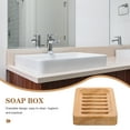 thumbnail image 5 of Drainable Home Bathroom Decoration for Living Soap Holder Tray Rectangle Travel Teak, 5 of 6