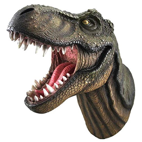DWK Tête de Tyrannosaure Rex Montée au Mur Buste Grande Sculpture Tête d'Animal Tête de Dinosaure Décoration Murale Montages de Taxirmie et Tête d'Animal Montée au Mur - 15L