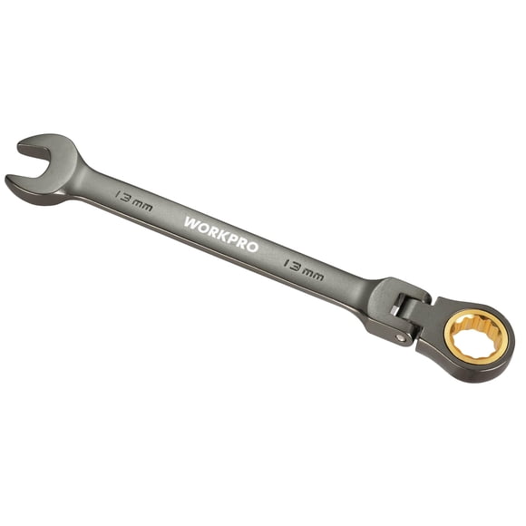 Llave combinada de trinquete con cabezal flexible WORKPRO 13 mm