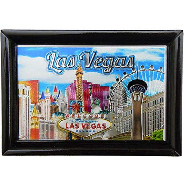 Las Vegas City Black Picture Frame with Sign & Eiffel Tower