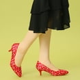 thumbnail image 2 of BLISSFUL STEP Women's Pointed Toe Polka Dots Stiletto Heels Pumps, 2 of 6