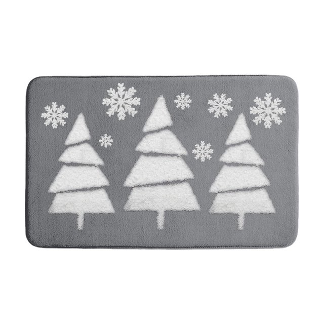 Qocolhg Outdoor Christmas Decorations Indoor, Christmas Rug Christmas Snowflake Rugs Christmas Tree Carpet Washable Non Slip Absorbent Easy Care Holiday Decor For LivingRoom Bath Door Festive Carpet