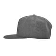 thumbnail image 5 of DALIX Premium 5 Panel Wool Blend Hat Flat Bill Cap Snapback (Dark Gray/Black), 5 of 5