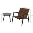 thumbnail image 4 of Grand Patio Aksel Series Outdoor Wicker Bistro Set, 3 Piece, Brown, 4 of 8