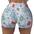 thumbnail image 2 of Uemuo Sea Turtle Pattern Women Workout Impact Shorts Scrunch Butt Lifting Gym Shorts Seamless Booty Biker Shorts-Small, 2 of 8