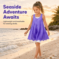 thumbnail image 7 of Girls Swim Cover Up for Swimwear Knit Kids Summer Beach Bathing Suit Coverup Cami Dress for Size 4-7Y, 7 of 7