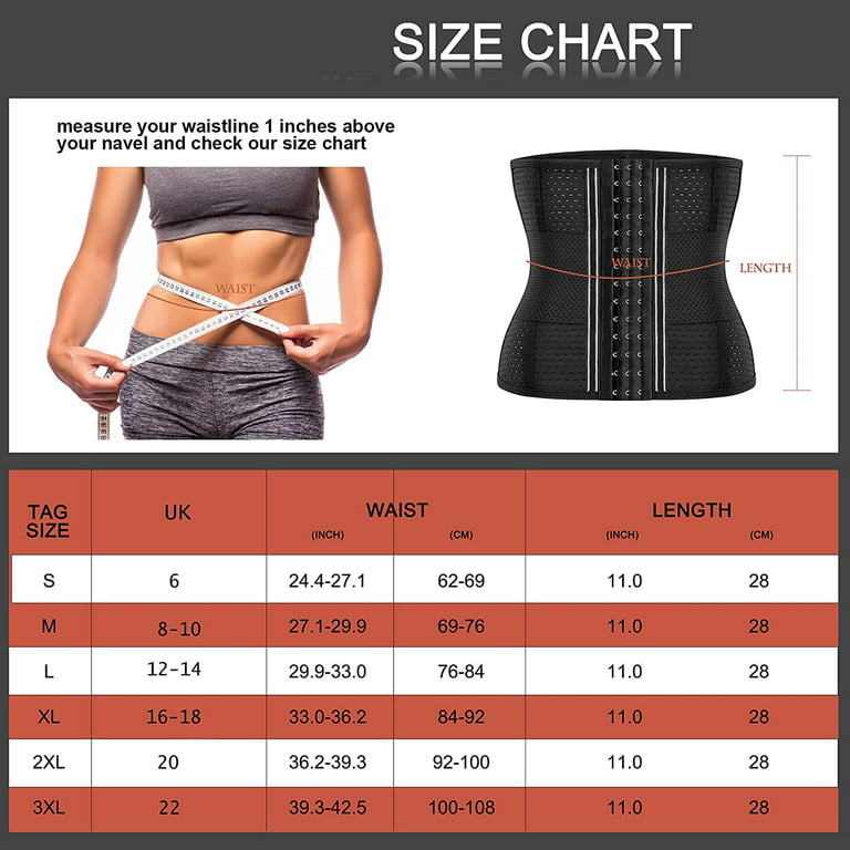 CtriLady Women's Waist Trainer Underbust Corset Tummy Control Waist Cincher  Slimming Body Shaper Sport Belt Workout Girdle(Black 3X-Large) 