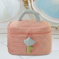 thumbnail image 1 of Bolsa de maquillaje de tulipán Yinane bolsa de aseo con cremallera estuche de cosméticos multifunción Asa rosa, 1 of 8