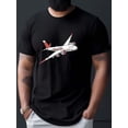 thumbnail image 1 of Camiseta informal con gráfico de avión guatemalteco para hombre - Poliéster transpirable, antiarrugas, manga corta, cuello redondo - Imprescindible para el verano, camisetas informales, 1 of 6