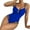 Blue, variant on WREESH Womens One Piece Swimsuits Fashion Ruffle Conservative Swimsuit Chest Hollow Color Blocking Leopard Print Backless Swimsuit Sleeveless Bathing Suits Olive Green