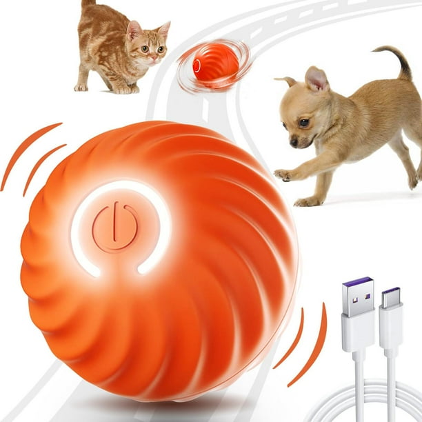 Pelota de Juguete Inteligente UIOERGF Interactiva Que se Mueve, Gira y Rebota para Perros Pequeños y