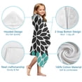 thumbnail image 7 of Black Turquoise and Gray Floral Pattern Hooded Bath Towel，50"x30" for Ages 3 To 12 Kids, Quick Dry Lightweight Soft Microfiber Hood Beach Towel Cover Up for Kids, 7 of 7