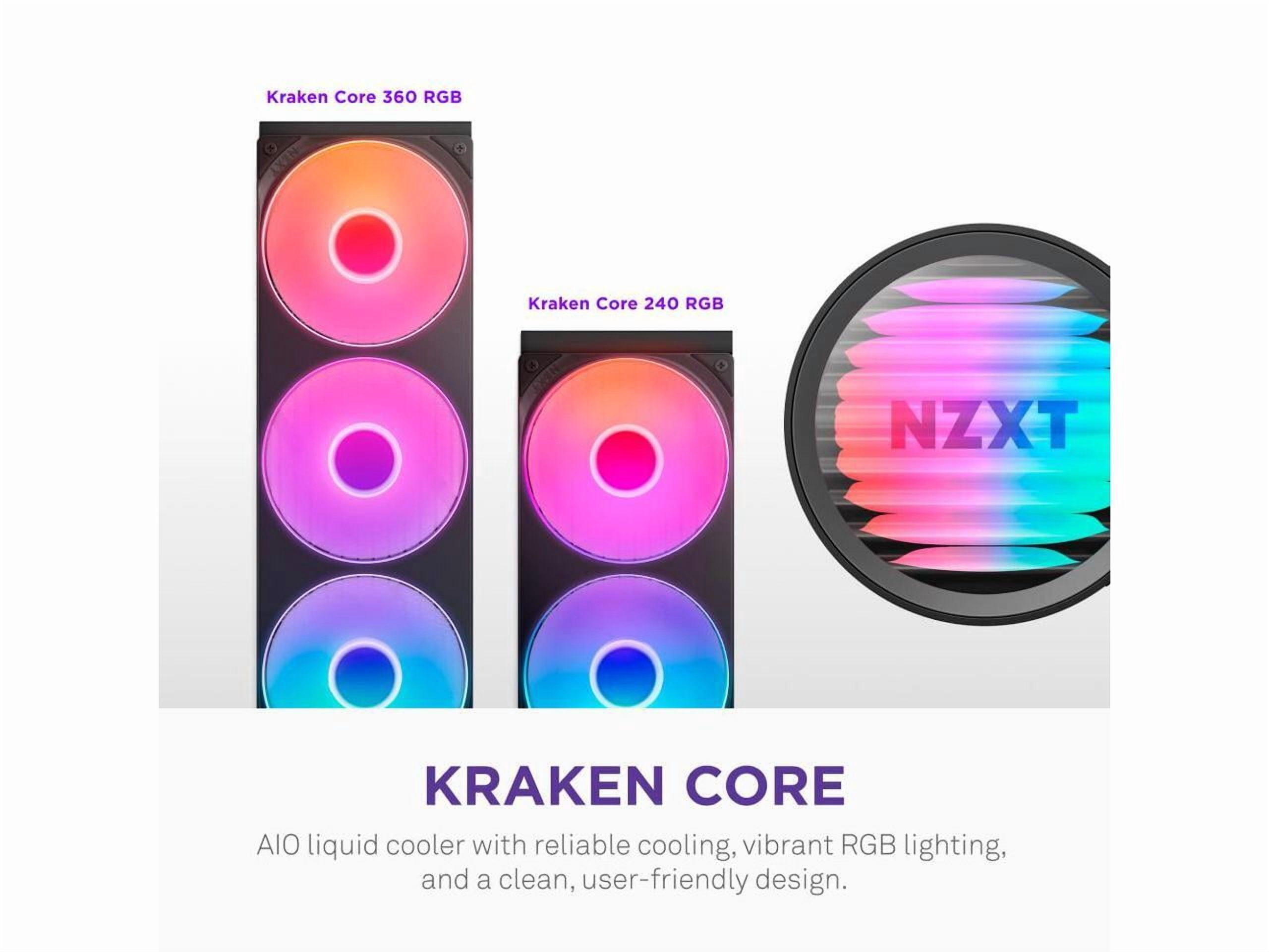 NZXT Kraken Core RGB 240mm All-in-One Liquid CPU Cooler with LCD Display, Black
