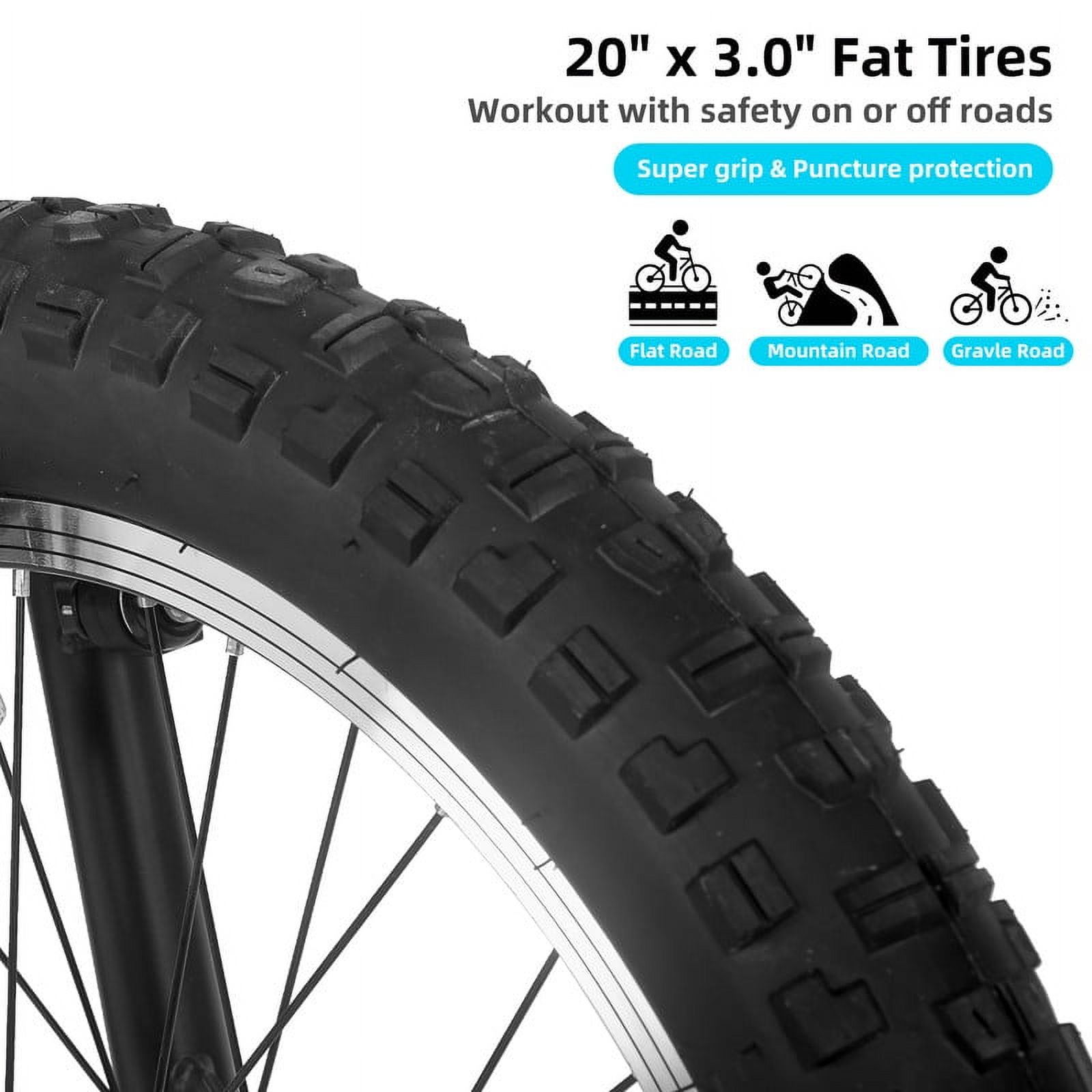 JOYSTAR 20 Inch Mountain Bike for Kids Ages 7-12 Year Old, 3-Inch Wide Knobby Tires, 7 Speed Shimano Drivetrain, Disc Brakes, Fat Tire Kids Bicycles for Boys Girls
