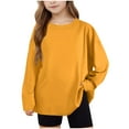thumbnail image 2 of Xdegoge Girls Oversized Long Sleeve T-Shirt Comfortable Casual Tops Crewneck Kids Teen Girl Shirts Soft Fashion Plus Size Tshirt Shirts, 2 of 9