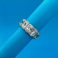 thumbnail image 4 of Shineofdiamond 925 Sterling Silver Elongated Cushion Cut Halo Eternity Wedding Band, Halo Eternity Band, Anniversary Band for Her, 4 of 5