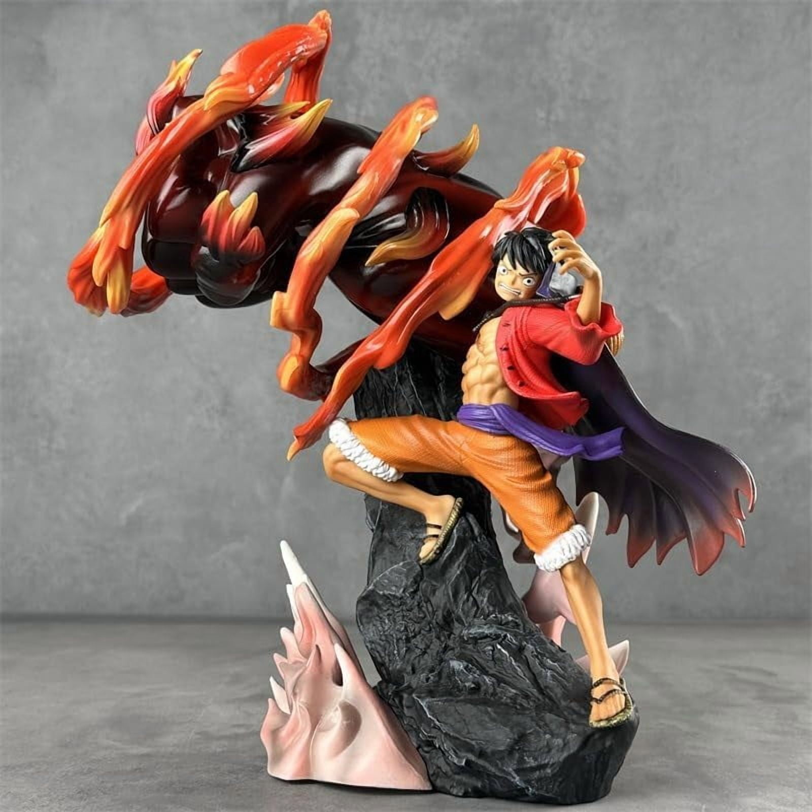 Luffy Figure Strike A Heavy Punch Hellfire Luffy Action Figures 30cm/11.8inch PVC Decorations Collectible Souvenirs for Anime Fans Gifts