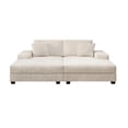thumbnail image 6 of Modern Oversized Double Chaise Lounge Chair Indoor,Corduroy Loveseat Sleeper Sofa Bed with 2 Pillows and Side Cabinet,2 Seater Deep Seat Lounge Sofa for Living Room,Office,Apartment,Green, 6 of 8