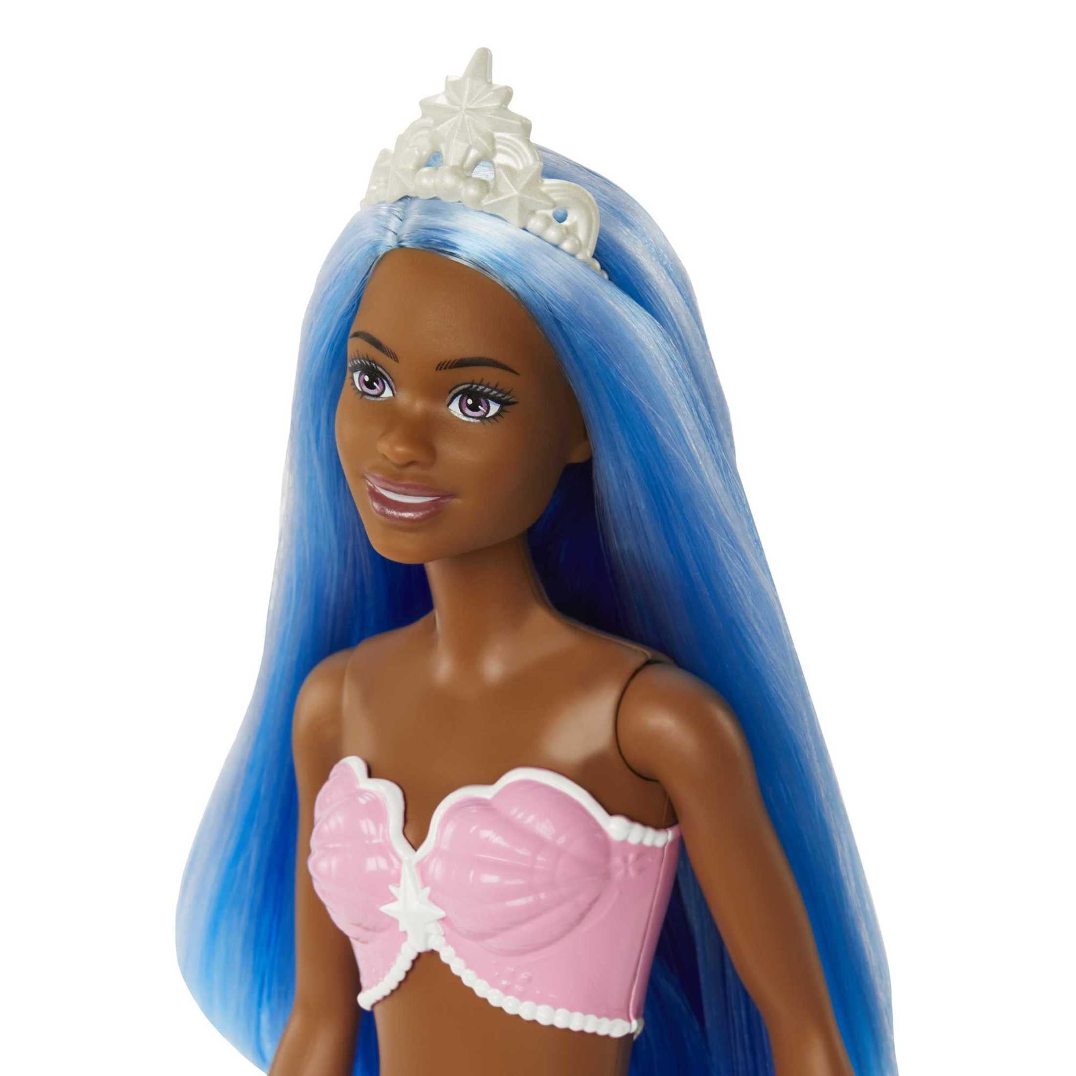 Barbie Dreamtopia Mermaid Doll with Blue Hair, Ombre Tail & Tiara Accessory