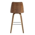 thumbnail image 5 of Nolte 30" Swivel Bar Stool in Brown Faux Leather and Walnut Wood, 5 of 8