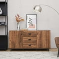 thumbnail image 2 of Teamson Home Brooklyn Sideboard with Storage Plus Metal Legs and Handles, Brown, 2 of 10