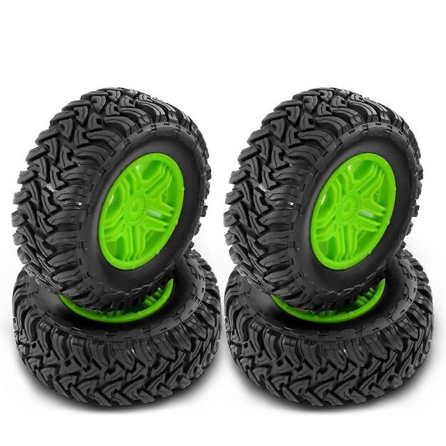 110mm RC Car Rubber Tires Wheel Rim Set for 1/10 Short Course Truck,A