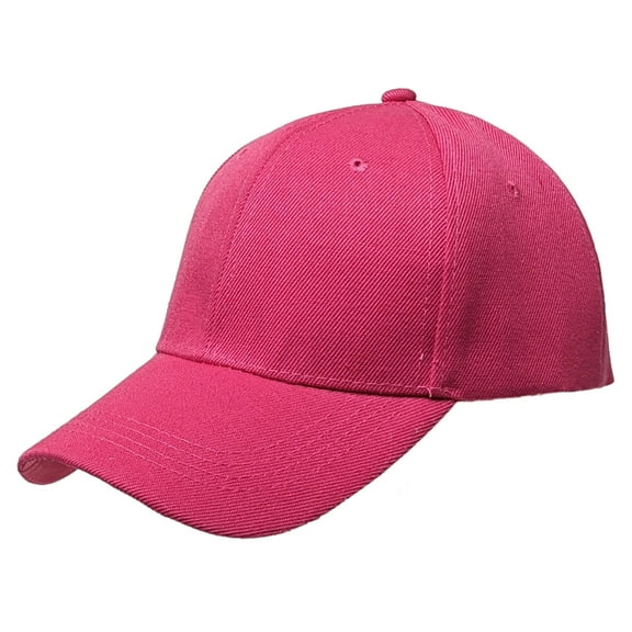 Pink Curved Visor Blank Baseball Cap Adjustable Size Unisex