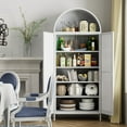 thumbnail image 6 of SUPEER 73"Metal Arched Storage Cabinet with Doors/Shelves, Modern Kitchen Pantry Cabinet， Freestanding Cupboard for Home Pantry Living Room, White, Assembly Required, 6 of 8