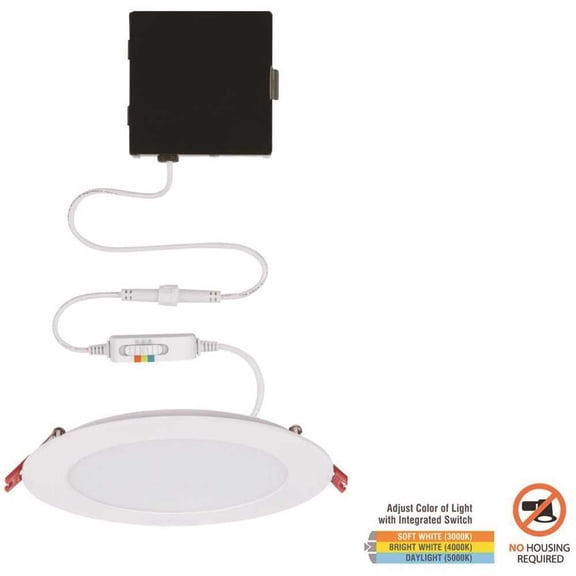 Commercial Electric Ultra Slim 6 in. Color Select Canless Recessed LED Kit