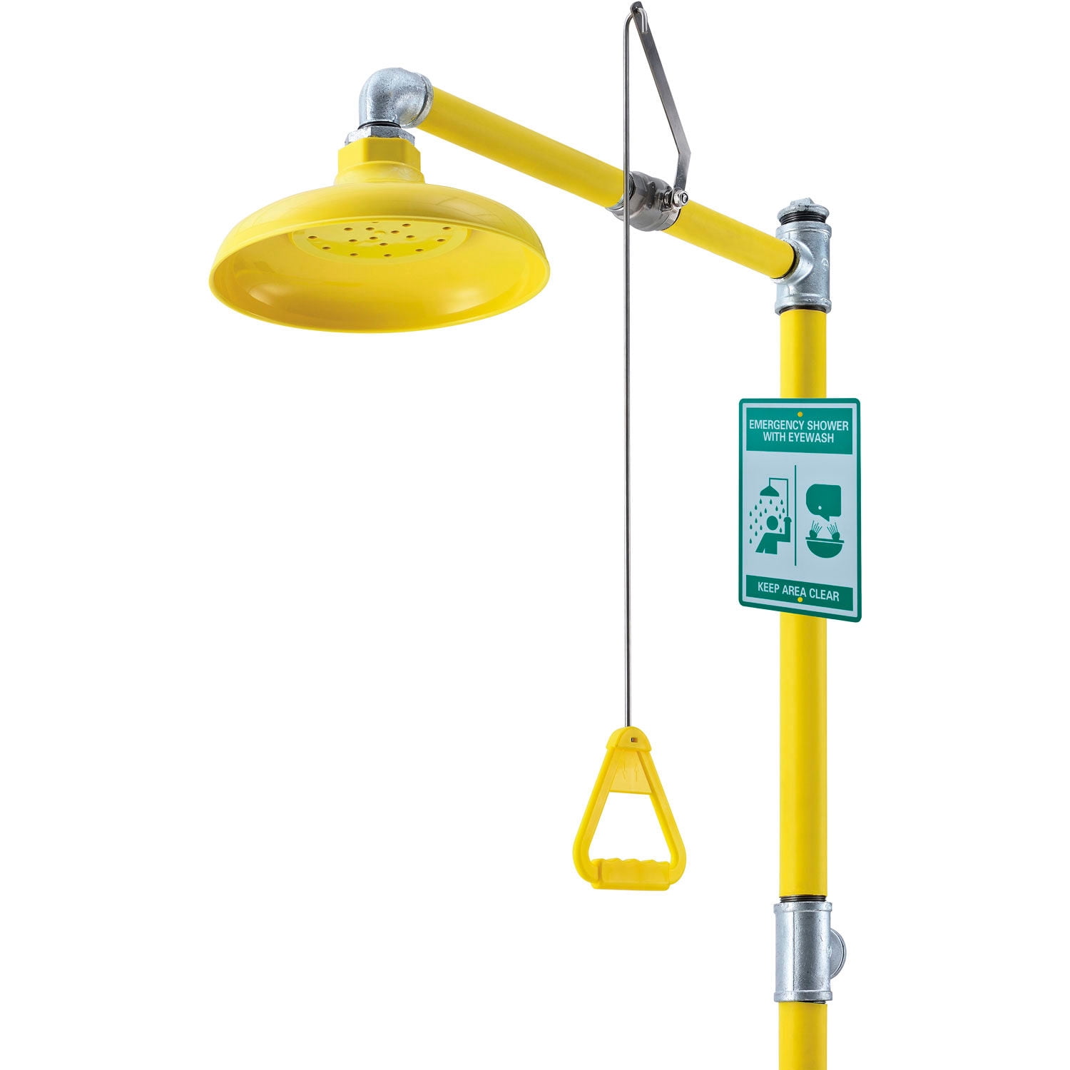 Floor Mounted Emergency Combination Shower With Eyewash Station