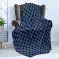 thumbnail image 4 of Floral Soft Flannel Fleece Throw Blanket, Demonstration of Vintage Style Garden Flowers and Leaves Meadow Field Plantation, Cozy Plush for Indoor and Outdoor Use, 60" x 80", Dark Blue, by Ambesonne, 4 of 5