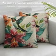 thumbnail image 3 of GOSMITH Hummingbirds Throw Pillow Cover Colorful Flying Bird Tropical Exotic Lily Floral Green Leaves Cozy Square Cushion Case for Men Women Room Home Decor, 3 of 5