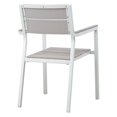 thumbnail image 5 of Modway Maine 3-Piece Modern Aluminum Patio Dining Set in Brown/Gray, 5 of 5