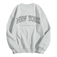 thumbnail image 4 of SIYUDAN Women Sweatshirt for Womens Long Sleeve Sweatshirt Oversized Pullover for Women Light Gray Pullover Adult Crewneck Sweatshirts Fall Basics Womens Clothing Preppy Clothes, 4 of 5