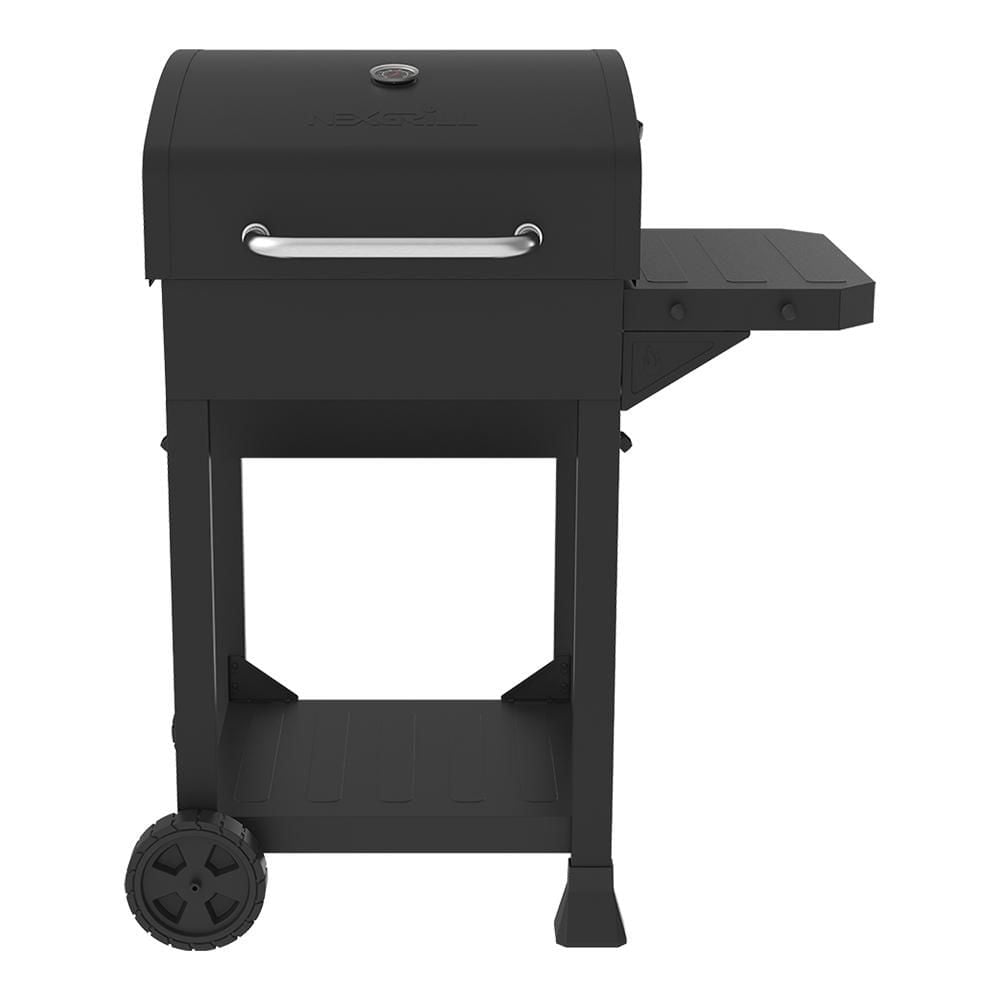 Cart-Style Charcoal Grill with Side Shelf