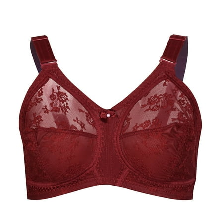 

VERUGU Lace Bra Women s Sexy Lace Transparent Underwear Without Steel Ring And Sponge Bras Wine