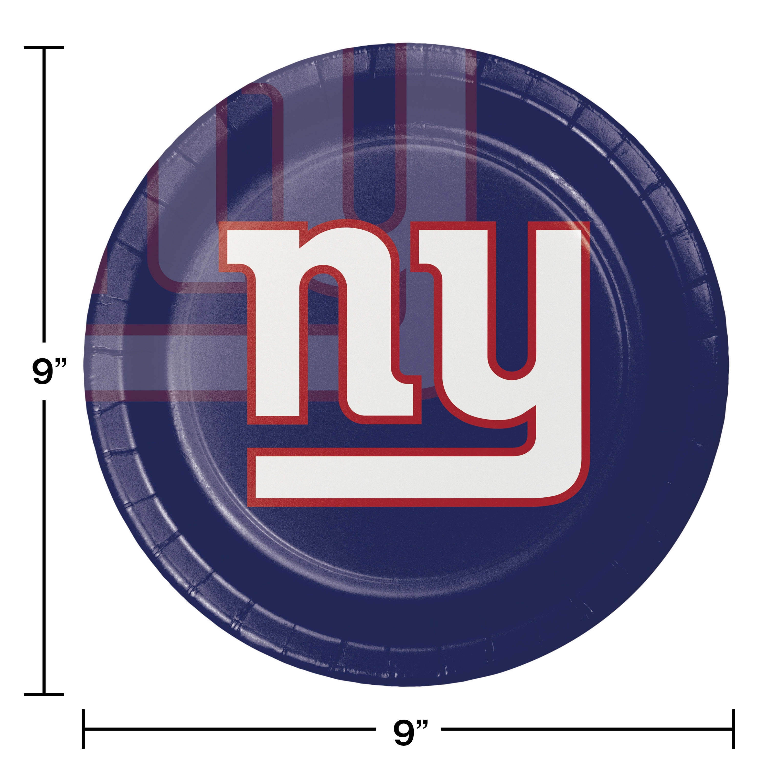New York Giants Round Paper Plates 24 Count for 24 Guests