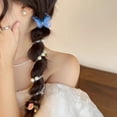 thumbnail image 4 of Dbuoem 4 Pcs Women Hair Ropes Butterflies Faux Pearls Decor Hair Ties Braided Hair Elastic Straps Hair Accessories, 4 of 8