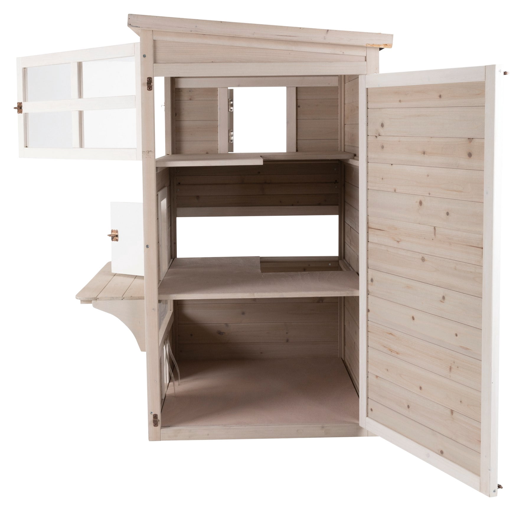 TRIXIE natura 3-Story Weatherproof Outdoor Cat Shelter with Balcony, Gray