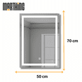 thumbnail image 2 of Espejo con Luz Led Touch 3 Tonos CTT de Pared Marthing Espejo con Luz Led de Pared, Ideal Para Baño, Vestidor, Tocador, Espejo de Baño Rectangular Vertical 52.5x37.5cm con Marco Luz LED, 2 of 10