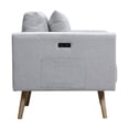 thumbnail image 6 of Easton Light Gray Linen Fabric Loveseat with USB Charging Ports Pockets & Pillows, 6 of 7