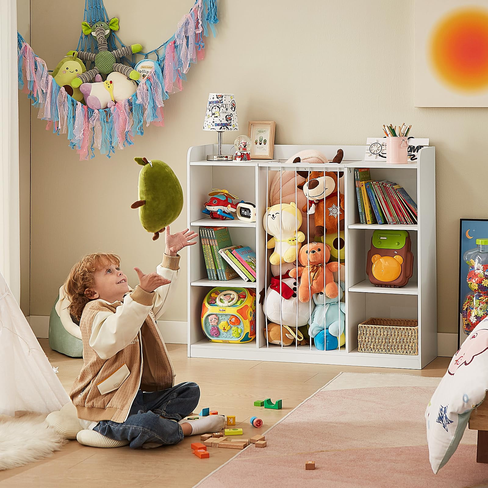 Tonies Box Costway 5-Cubby Kids Toy Storage Organizer Wooden