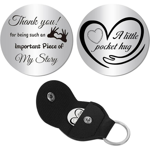 Pocket Hug Token Inspiration Gift Long Distance Relationship Keepsake Stainless Steel Double Sided for diy