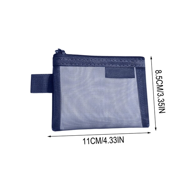 Vintage Transparent Mesh Coin Purse with Zipper, Multi-Functional Travel Organizer for Small Items, Lightweight & Portable Carry Pouch