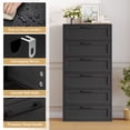 thumbnail image 3 of Homfa 6 Drawer Dresser, Tall Chest of Drawer Dresser for Bedroom Living Room with Metal Handles, Black, 3 of 8