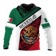 thumbnail image 3 of Sudadera con capucha para hombre y mujer, con estampado 3D de la bandera nacional de México, informal, de gran tamaño, popular, a la moda, para otoño, 3 of 5