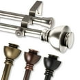 thumbnail image 2 of InStyleDesign Tristan Adjustable Double Curtain Rod Cocoa 120-170 inch, 2 of 5