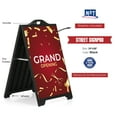 thumbnail image 2 of M&T Displays Black Street SignPro Board, A-Frame Sidewalk Sign with 24x36 Grand Opening Sticker, 2 of 16