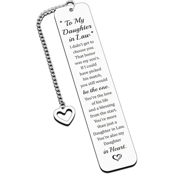 Daughter in Law Gifts - Christmas Stocking Stuffers for Daughter in Law, Daughter in Law Bookmark from Mom, Daughter in Law Birthday Gifts, Stocking Stuffers for Ladies, Unbiological Daughter Gifts