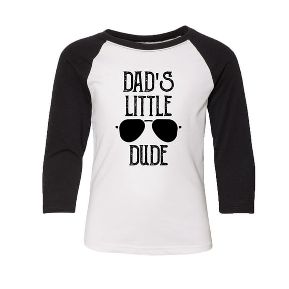 Trenz Shirt Company Father's Day Dad's Little Dude Youth Baseball Tee-Black-Small